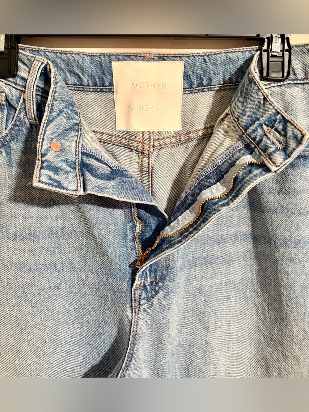 NWT MOTHER Superior The Dodger Flood This is How I Roll Light Denim Jeans Sz 33 - Picture 7 of 16